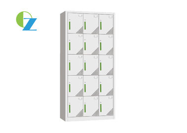 3 Wide Steel Office Lockers 15 Door 5 Tier 0.8mm With Cyber Lock