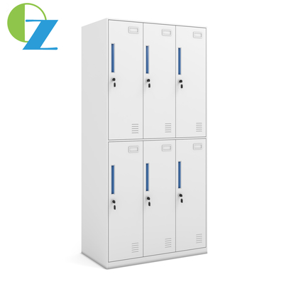 12mm Slim Metal Locker Thin Edge 6 Door Steel Office Lockers Furniture