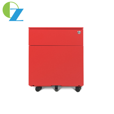 2 Drawer Movable Filing Cabinet Metal Material Mobile Pedestal On Wheels