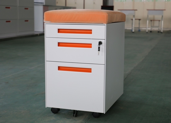 Rolling Powder Coating Metal Pedestal Cabinet 3 Drawer Office Filing ODM