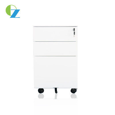 Office Steel Mobile Pedestal Cabinet With 3 Drawer Goose Neck Handle