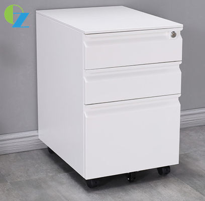 Office Steel Mobile Pedestal Cabinet With 3 Drawer Goose Neck Handle