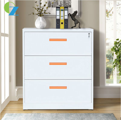 Quality Steel 3 Drawer Lateral File Cabinets Fully Opened Width 900mm