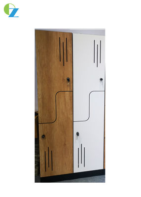 Elegent New Design Z Shape Door Wooden Material Locker White & Natural Oak