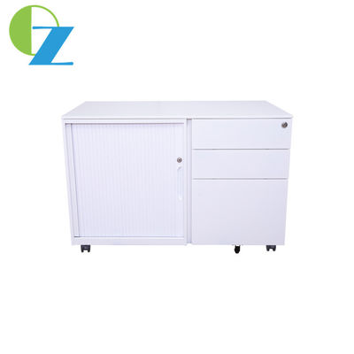 Combined Three Drawer Mobile Pedestal Cabinet With Tambour Door